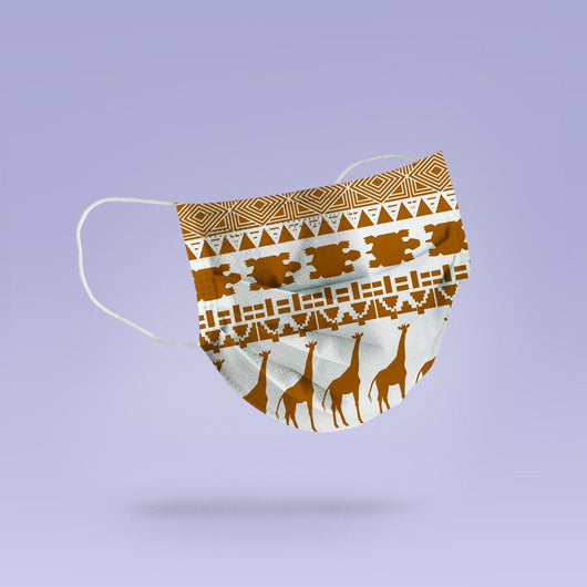 Washable & Reusable African Print - Giraffe - Africa Cloth Face Mask Cover