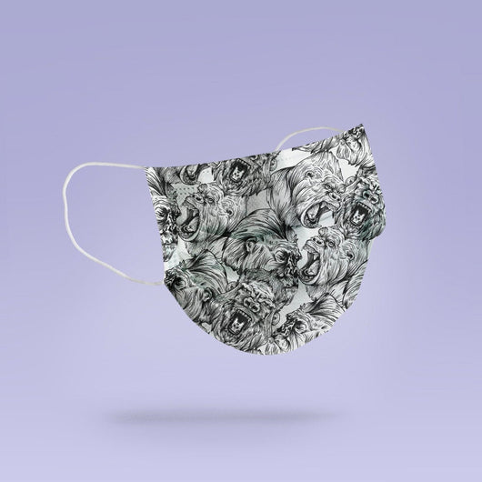 REUSABLE FACE MASK - Soft, Cloth, Anti-Dust, Washable, Re-Usable, Angry Gorilla Mouth Cover - Gorilla Face Mask