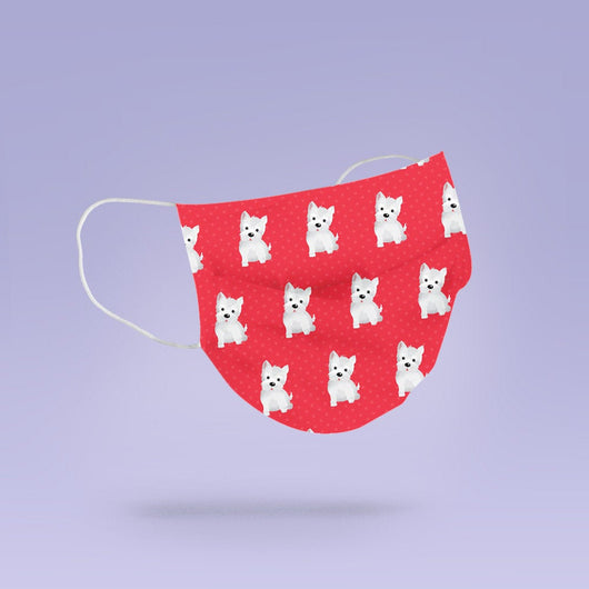 REUSABLE FACE MASK - Soft, Cloth, Scottie Dog Design, Washable, Re-Usable - Adult Mouth Cover - Scottish Terrier Dog Face Mask