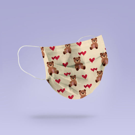 REUSABLE FACE MASK -  Soft, Cloth, Anti-Dust, Washable, Re-Usable, Teddy Bear Adult Mouth Cover - Bear Face Mask