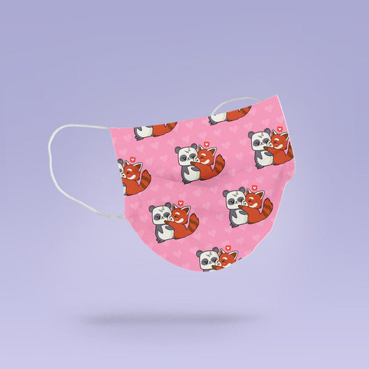 REUSABLE FACE MASK - Soft, Cloth, Washable, Re-Usable, Panda & Fox Face Mask - Adult Mouth Cover - Panda Face Mask
