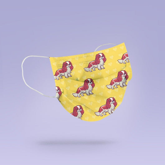 REUSABLE FACE MASK - Soft, Cloth, Washable, Re-Usable, King Charles Spaniel Face Mask - Adult Mouth Cover - King Charles Spaniel Face Mask