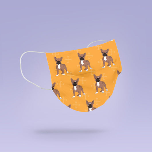 REUSABLE FACE MASK - Soft, Cloth, Washable, Re-Usable,  French Bulldog Face Mask - Adult Mouth Cover - Frenchie Face Mask