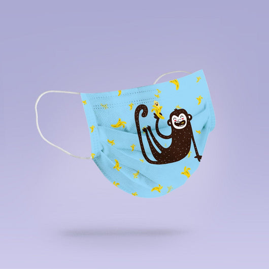 REUSABLE FACE MASK - Soft, Cloth, Washable, Re-Usable, Monkey Mask - Mouth Cover - Monkey Pattern Face Mask