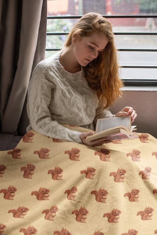 Cute Squirrel Fleece Blanket - Cute Gift For Squirrel Lovers - [Small / Medium / Large]