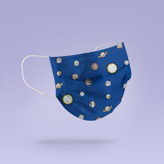 Solar System Face MASK - Soft, Cloth, Washable, Re-Usable, Planet Mask Mouth Cover - Space Print Mask