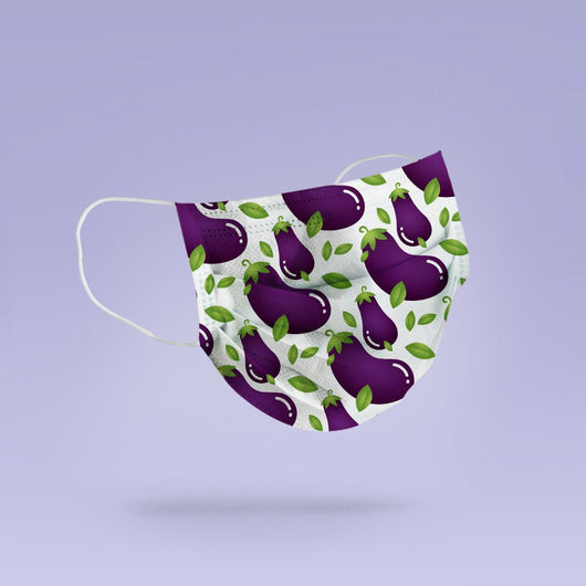Eggplant Face Mask - Soft, Cloth, Washable, Re-Usable, Eggplant Mask Mouth Cover - Eggplant Mask
