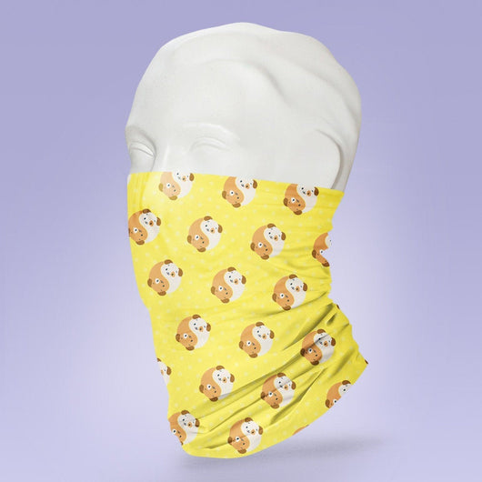Washable & Reusable Ying Yang Dogs Themed Mask - Gaiter Face Shield - Face Mask - Face Buff - Snood - Dog Face Gator