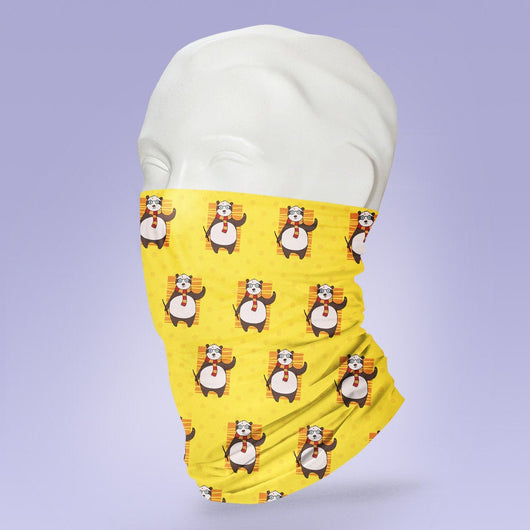 Washable & Reusable Gryffindor Panda Themed Mask - Gaiter Face Shield - Face Mask - Face Buff - Snood - Panda Face Gator
