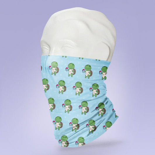Washable & Reusable Cute Turtle Face Mask - Blue Face Mask - Face Shield - Face Mask - Turtle Mask