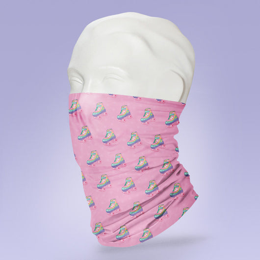 Washable & Reusable Roller Derby Roller Skating Neck Gaiter Mask - Blue Face Mask - Face Shield - Face Mask - Rollerskating Mask