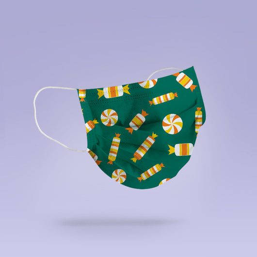 Washable and Reusable Halloween Candy Mask -  Face Mask Emoji Mouth Mask - Halloween Candy Face Mask -  Mask Cover - Funny Masks