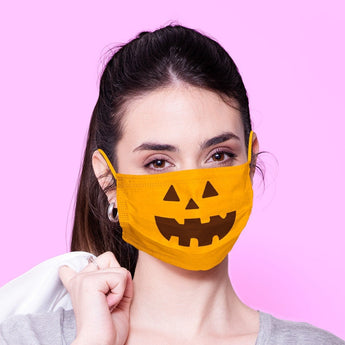 Washable & Reusable Pumpkin Face Mouth Mask -Orange Kawaii Face Mask -  Mask Cover - Funny Masks - Funny Face Mask - Halloween Face Mask