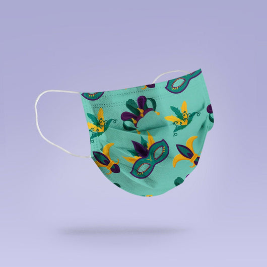 REUSABLE FACE MASK - Soft, Cloth, Washable, Re-Usable, Mardi Gras Mask Mouth Cover - Mardi Gras Face Mask