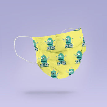 REUSABLE FACE MASK - Soft, Cloth, Washable, Re-Usable, Robot Face Mask - Adult Mouth Cover - Face Mask - Robot Mask