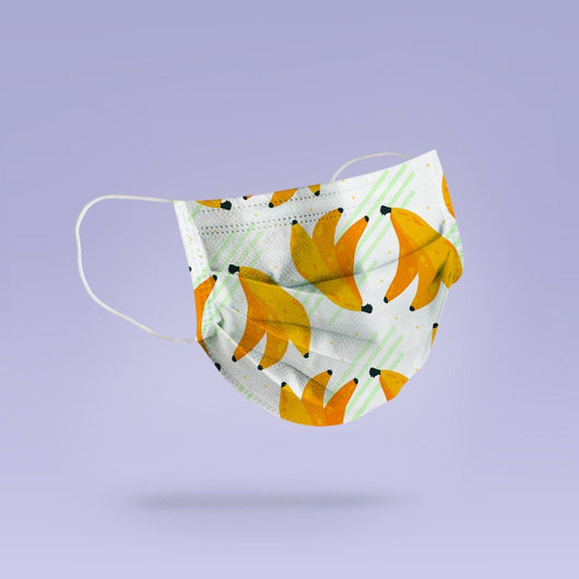 REUSABLE FACE MASK - Soft, Cloth, Washable, Re-Usable, Banana Mask Mouth Cover - Banana Face Mask