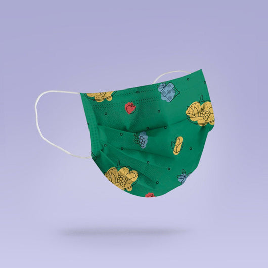 REUSABLE FACE MASK - Soft, Cloth, Green Kwanza Face Mask Design, Washable, Re-Usable - Adult Mouth Cover -  Kwanza Face Mask