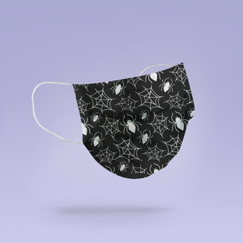 Washable and Reusable Spider & Webs Halloween Face Mask Emoji Mouth Mask - Halloween Cloth Face Mask -  Mask Cover - Funny Masks