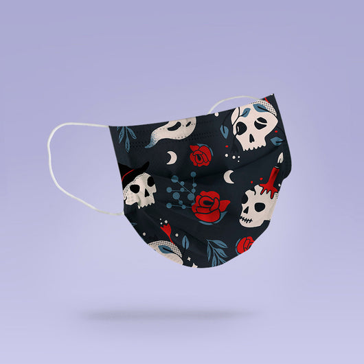 Washable and Reusable Skull and Blood Halloween Face Mask Emoji Mouth Mask - Halloween Cloth Face Mask -  Mask Cover - Funny Masks