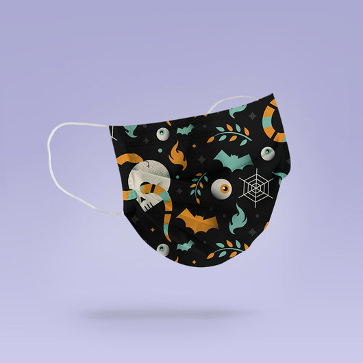 Washable and Reusable Halloween Skulls and Eyeballs -  Face Mask Emoji Mouth Mask - Halloween Cloth Face Mask -  Mask Cover - Funny Masks