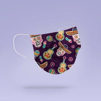 Washable and Reusable Dia De Los Muertos Face Mask -  Face Mask Emoji Mouth Mask - Halloween Candy Face Mask -  Mask Cover - Funny Masks