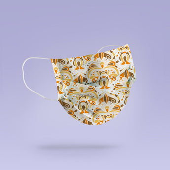 Washable and Reusable Retro Pattern Face Mask -  Face Mask Emoji Mouth Mask - Cute Face Mask -  Mask Cover - Funny Masks - Abstract