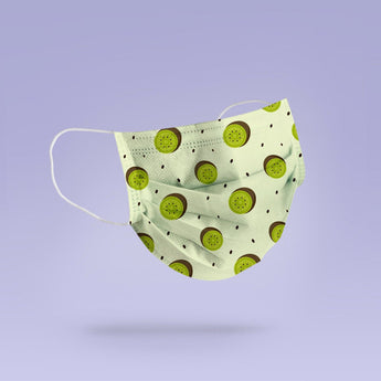 Washable and Reusable Kiwi Pattern Face Mask -  Face Mask Emoji Mouth Mask - Cute Face Mask -  Mask Cover - Funny Masks - Kiwi Fruit Mask