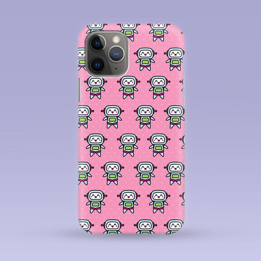 Cute Pink Robot iPhone Case - Multiple Case Sizes Available -  Robot Phone Cover,  Robot iPhone Case