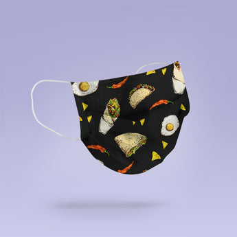 Washable and Reusable Kebab, Taco, and Egg  Mask - Cute Face Mask -  Mask Cover - Funny Masks