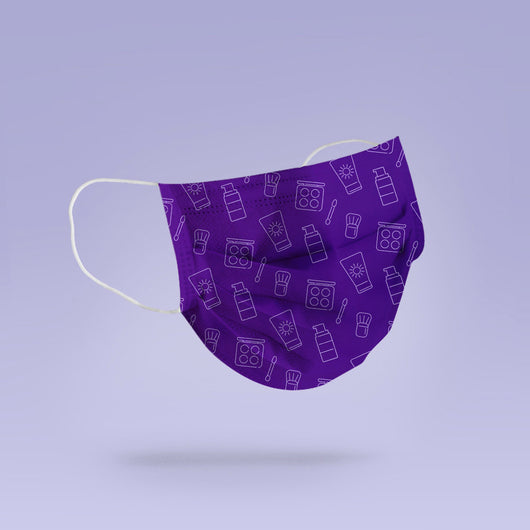 REUSABLE FACE MASK - Soft, Cloth, Washable, Re-Usable, Purple Makeup Brushes Mask Mouth Cover -Makeup Brush Face Mask