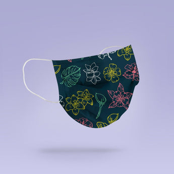 REUSABLE FACE MASK - Soft, Cloth, Hawaiian Design, Washable, Re-Usable -  Hawaii Print Face Mask