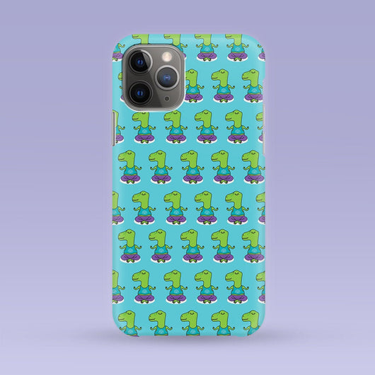 Yoga Dinosaur iPhone Case - Multiple Case Sizes Available - Dinosaur Phone Cover, Durable iPhone Case - Yoga Dino iPhone Case