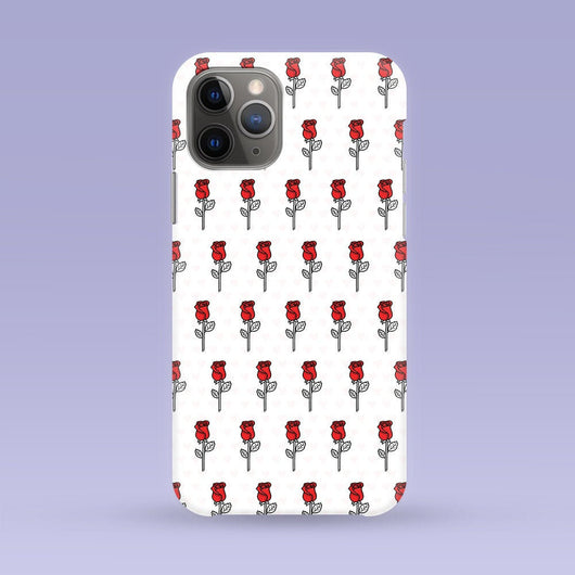 White Red Rose iPhone Case - Multiple Case Sizes Available - Red RoseThemed Phone Cover,  Flower iPhone Case