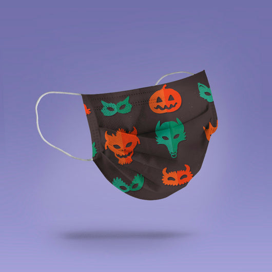 Washable & Reusable Monster Demon Mask Cover - Monster Halloween Face Mask  -  Goth Face Mask Cover