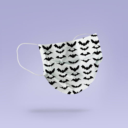 Washable & Reusable Black Bat Face Mask Cover - Cute Halloween Face Mask  - Black Bat Halloween Goth Face Mask Cover