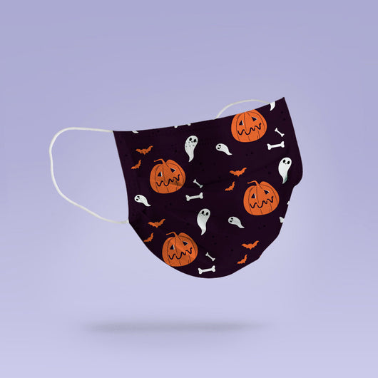 Washable & Reusable Pumpkin and Ghost Mask Cover - Cute Halloween Face Mask  - Pumpkin Halloween Goth Face Mask Cover