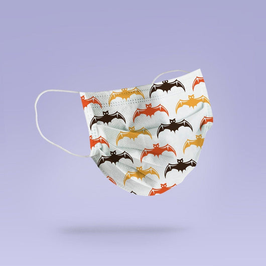 Washable & Reusable Bat Mask Cover - Cute Bat Halloween Face Mask  -  Goth Face Mask Cover