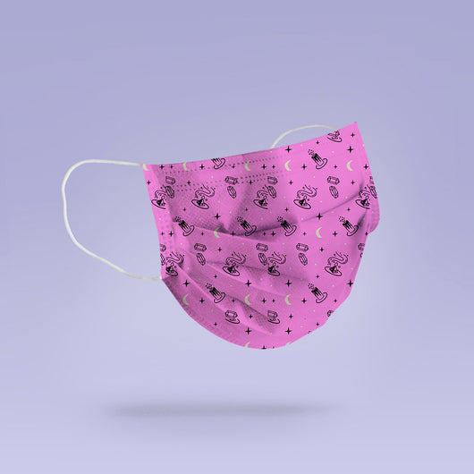 Washable & Reusable Pink Potion Mask Cover - Spooky Halloween Face Mask  -  Goth Face Mask Cover
