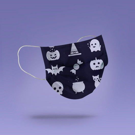 Washable & Reusable Ghost and Pumpkin Mask Cover - Evil Pumpkin Halloween Face Mask  -  Goth Face Mask Cover