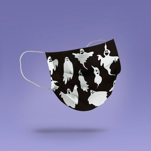 Washable & Reusable Ghost Face Mask - Ghost Halloween Face Mask  -  Goth Face Mask Cover