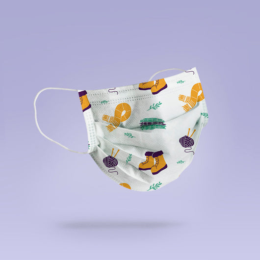 Washable & Reusable Winter Lover's Mask Cover - Winter Boots and Snow Face Mask  -  Snow Mask Cover