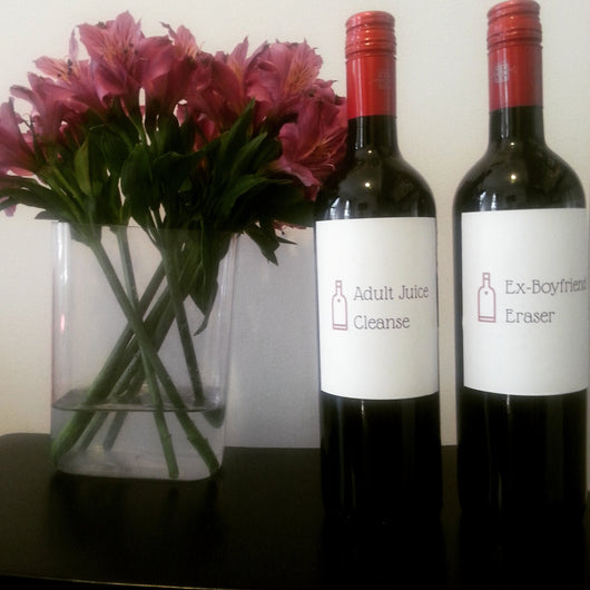 Wine Bottle Label Combo Pack - Adult Juice Cleanse & Ex-Boyfriend Eraser